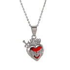 Sacred Heart Cross Necklaced