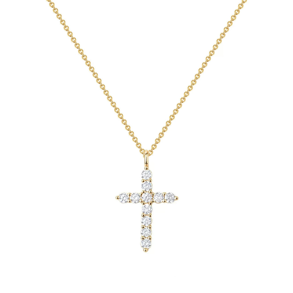 Gold Crown Cross Necklace