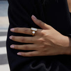 Geometric Baguette Duo Open Ring