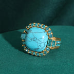 Vintage Art Deco Turquoise Gold Ring