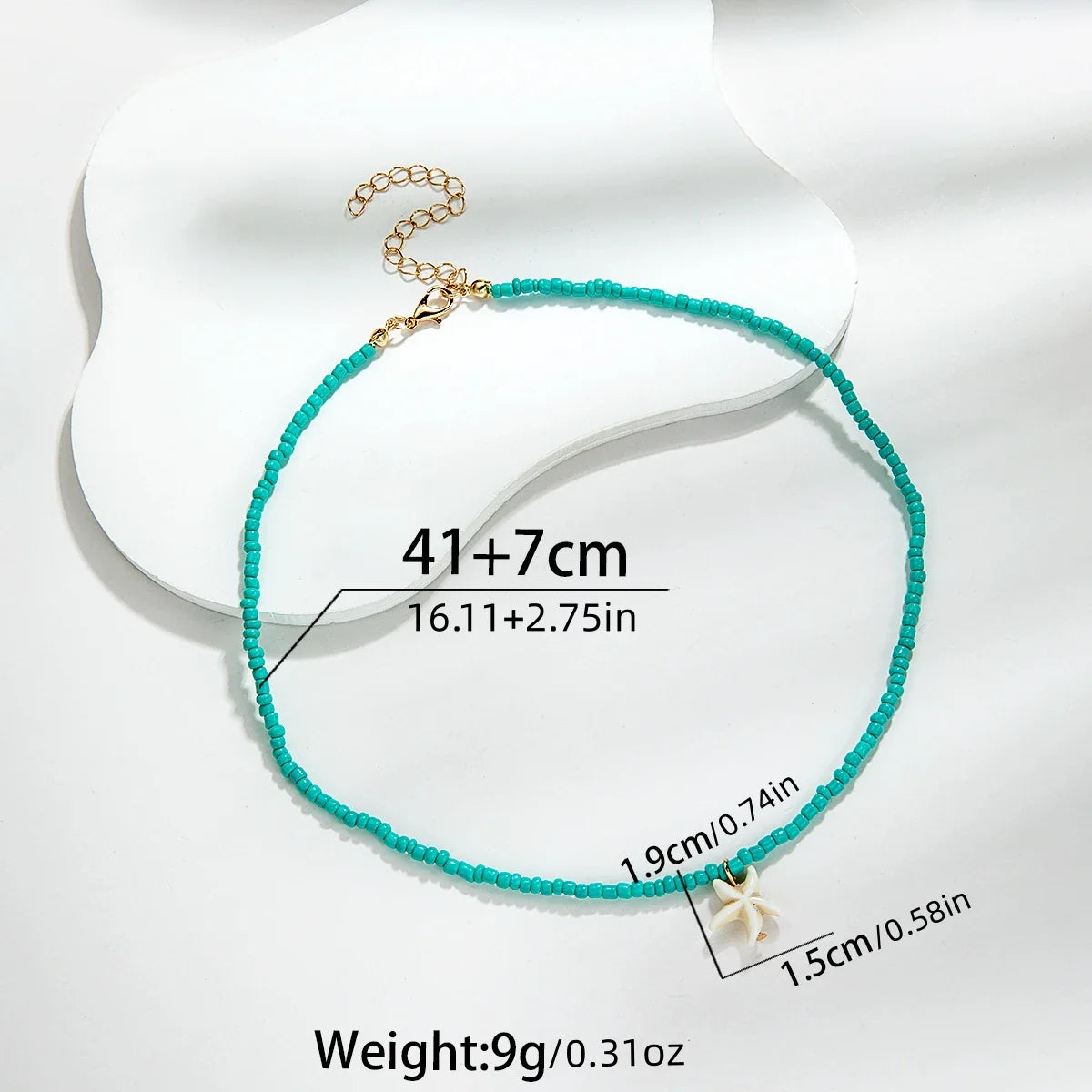 Chic Bohemian Turquoise Starfish Necklace