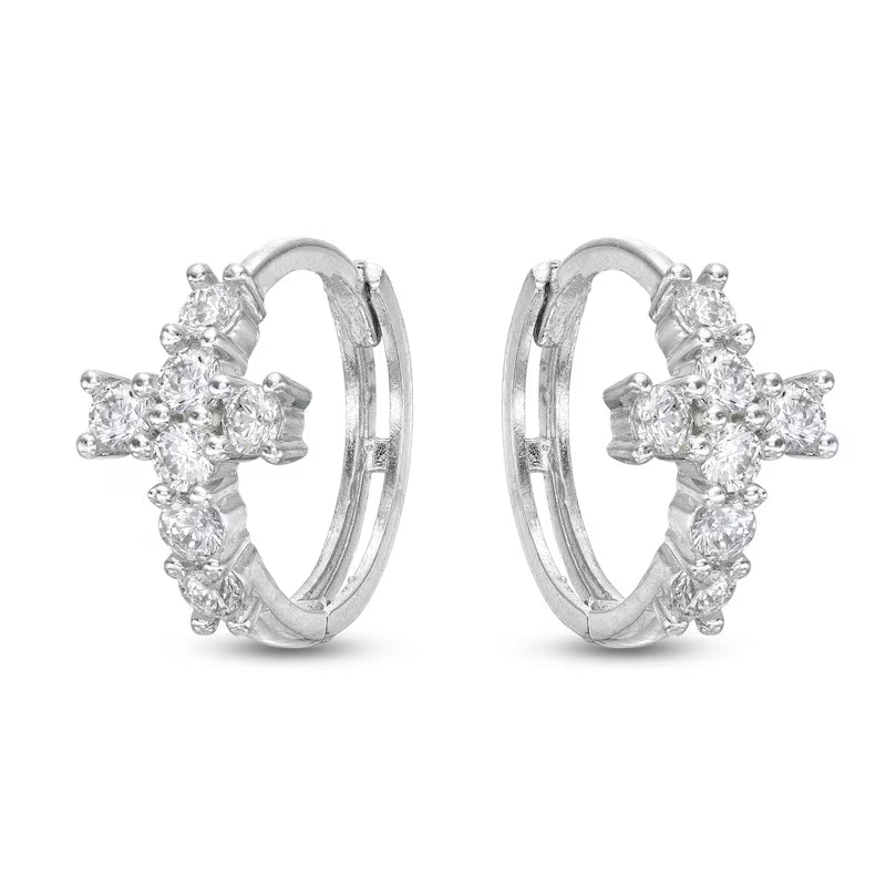 Cross Hoop Earrings Set