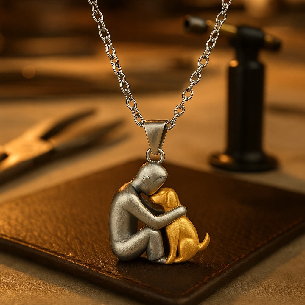 Hug Dog Pendant Necklace