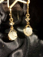 White Opal Dangle Earrings