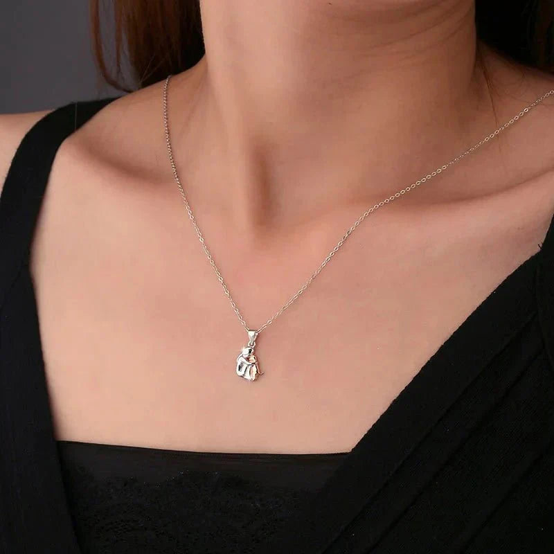Hug Pendant Necklace with Bonus Earrings