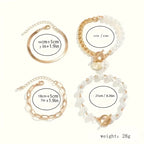 Elegant 4-Piece Gold Bracelet Set