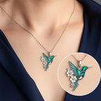 Beautiful Hummingbird Necklace with Bonus Earrings