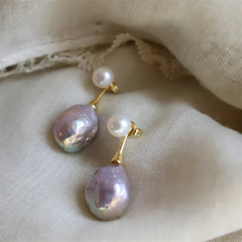 Exquisite Lilac Pearl Earrings