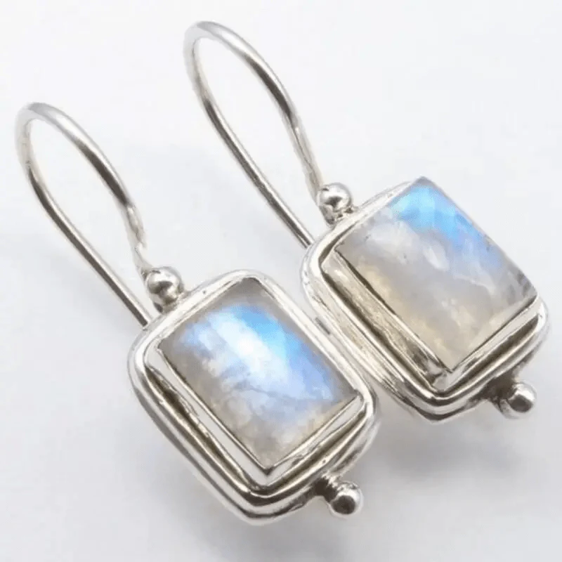 Lustre Square Moonstone Earrings