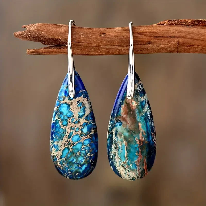 Azure Ocean Stone Earrings