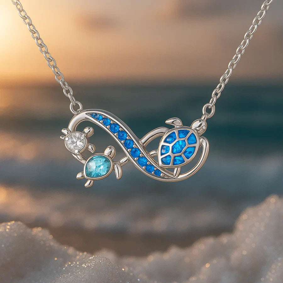 Twin Silver Turtle Necklace