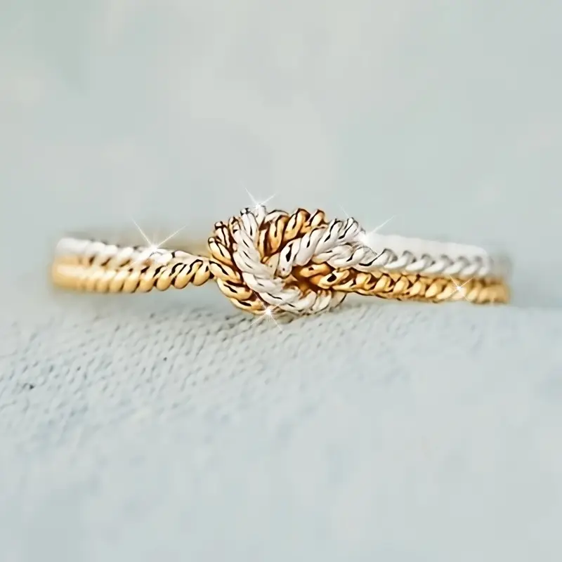 Unique Gold & Silver Knotted Ring