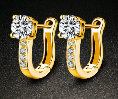 Elegant Gold Channel Huggie Earrings