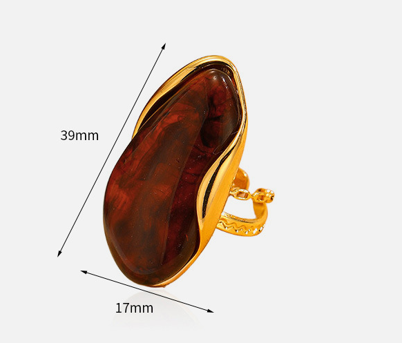 Organic Gemstone Adjustable Statement Rings