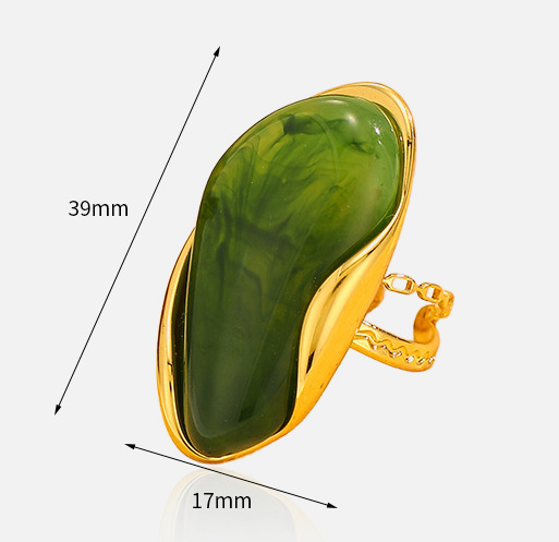 Organic Gemstone Adjustable Statement Rings