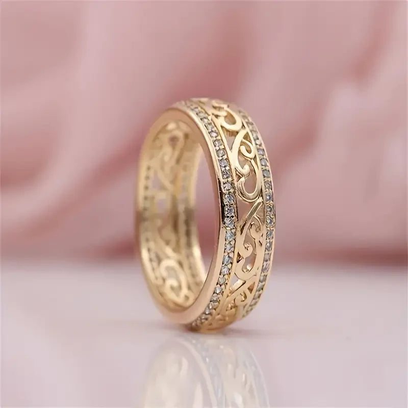 Shiny Hollow Gold Ring