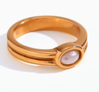 Gold Stacking Rings with Pearl, Lapis, Turquoise