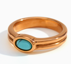 Gold Stacking Rings with Pearl, Lapis, Turquoise