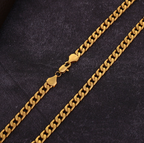 Vintage Flat Link Gold Curb Chain Necklace