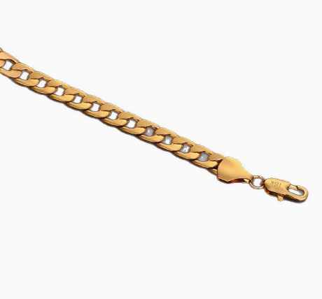 Vintage Flat Link Gold Curb Chain Necklace