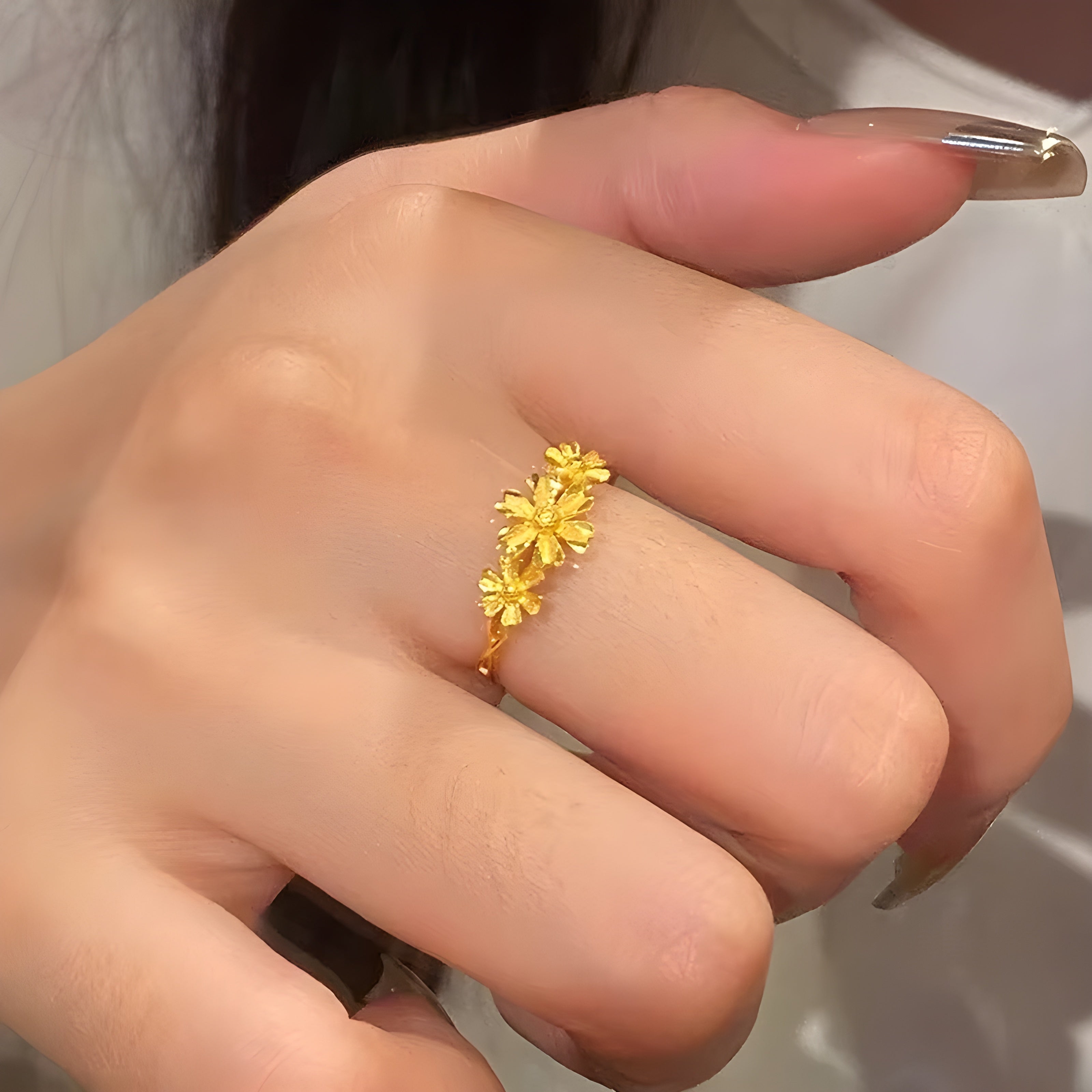 Golden Blossom Ring
