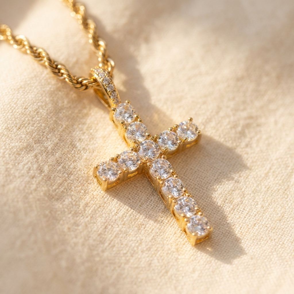 Elegant Classic Gold Cross Necklace