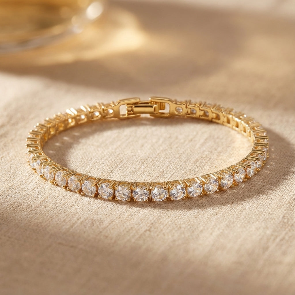 Elegant Classic Gold Tennis Bracelet