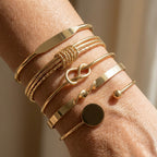 Sophisticated Knotted Elegance Gold Bracelet Set