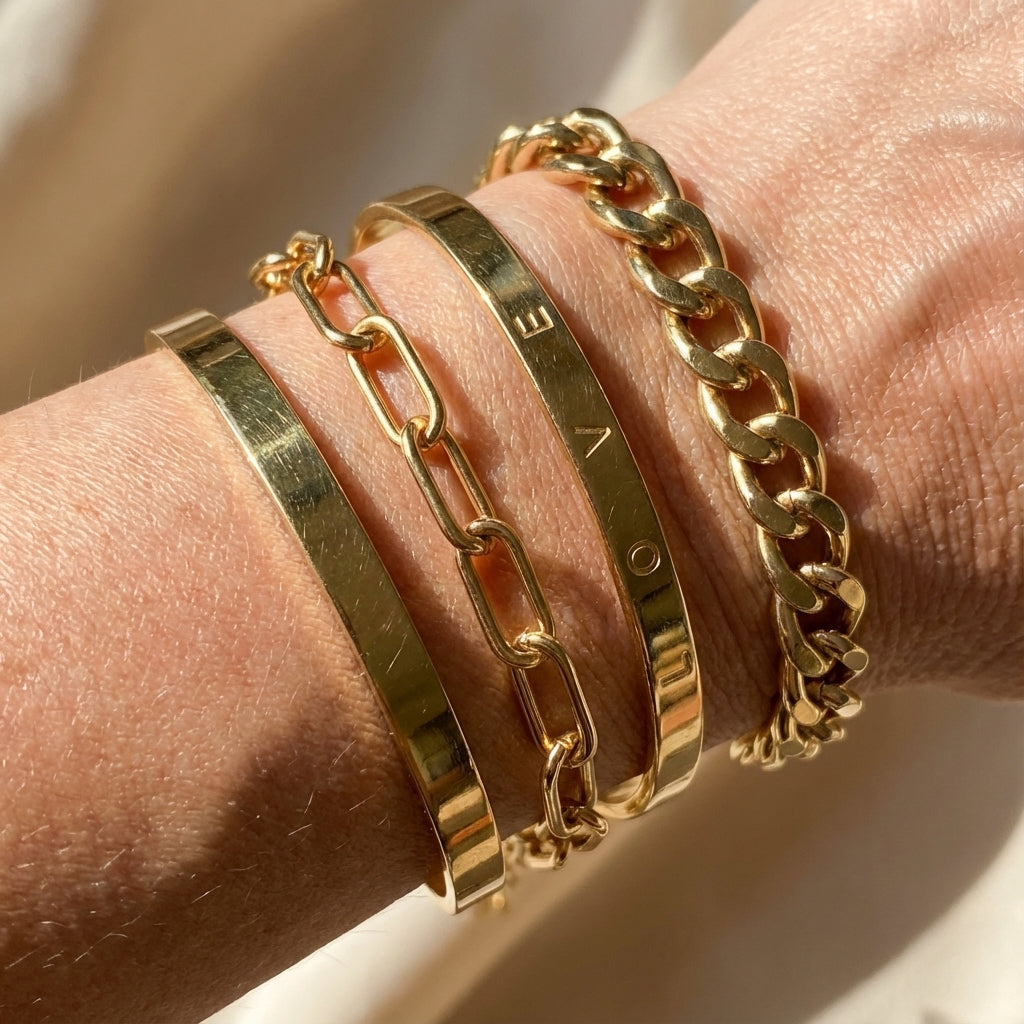Elegant Elan Mercer Gold Bracelet Set