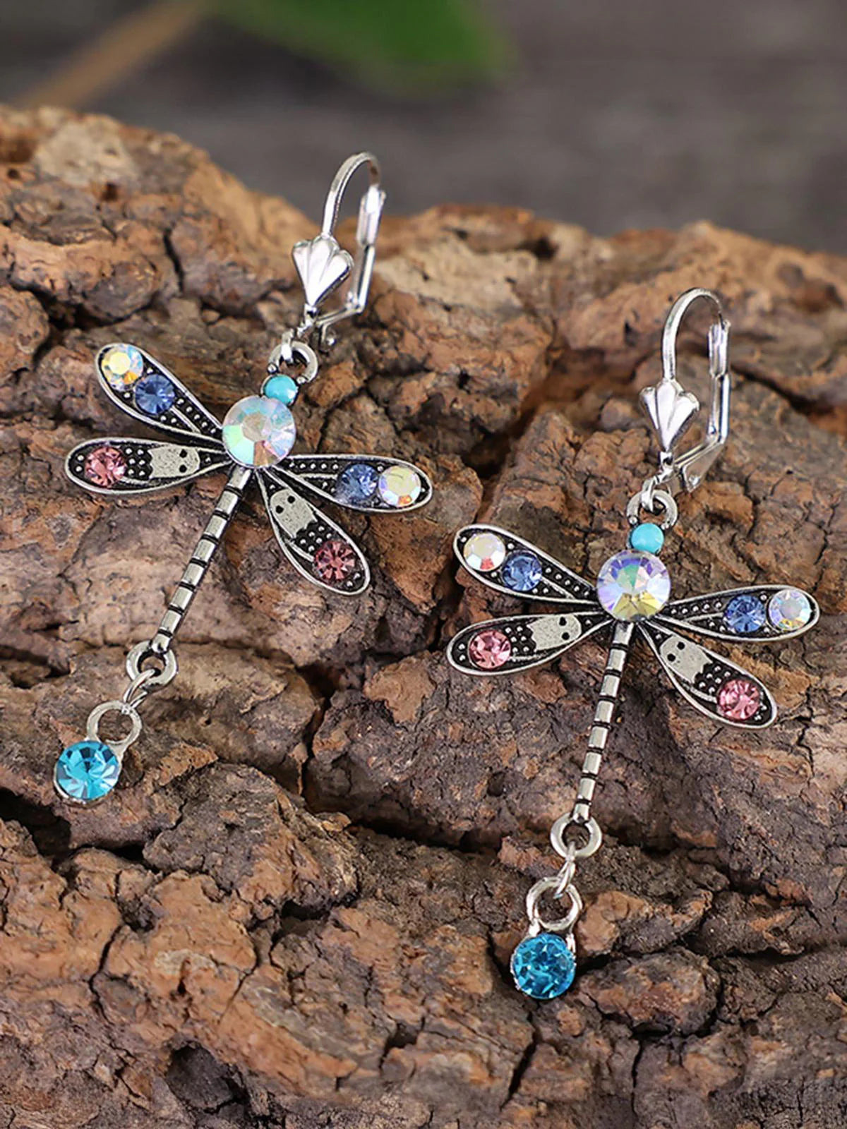 Elegant Carved Dragonfly Earrings