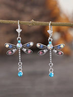 Elegant Carved Dragonfly Earrings