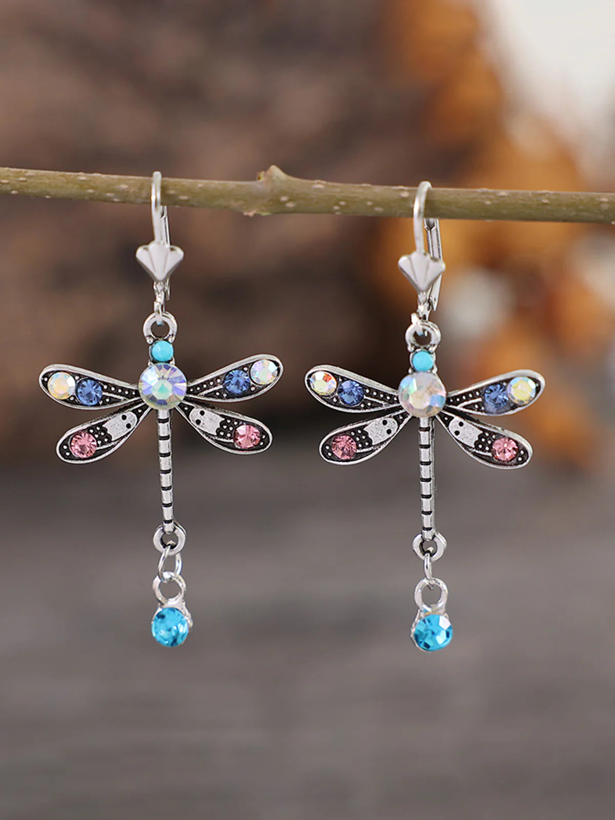 Elegant Carved Dragonfly Earrings